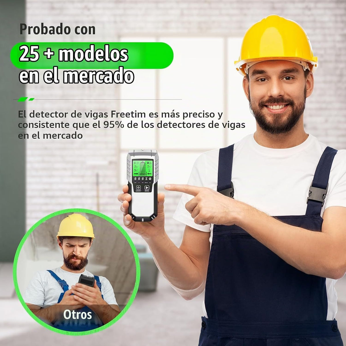 Detector de escáner de pared con buscador de pernos para madera, pernos
