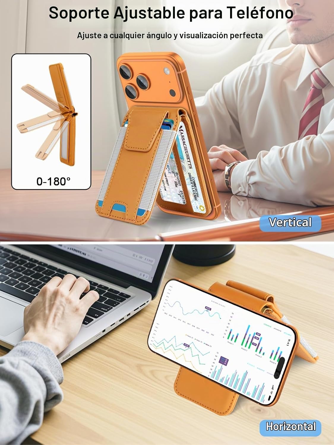 para MagSafe Wallet Works con Apple Find My, Strongest Magnetic Wallet