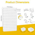 Kit organizador de tablero perforado, paquete de 6 paneles de metal de