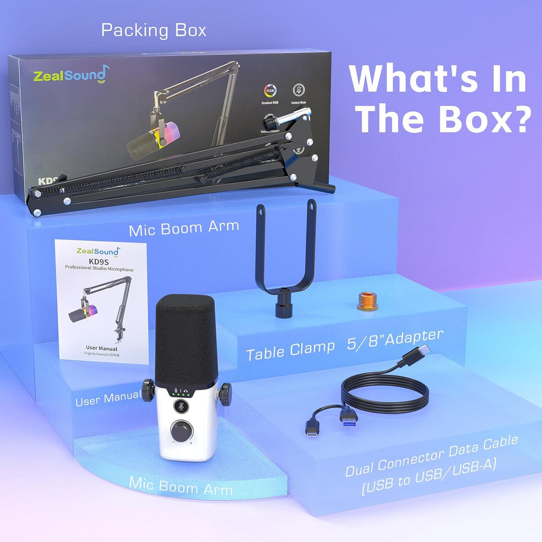 ZealSound Micrófono USB para Gaming, Micrófono de PC para Teléfono,...