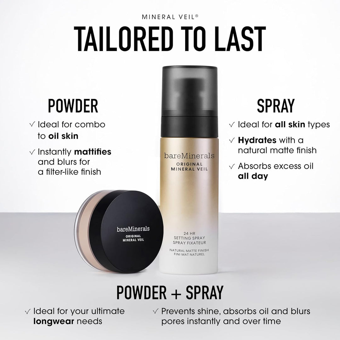 bareMinerals Original Mineral Veil - Spray de ajuste mate natural,...