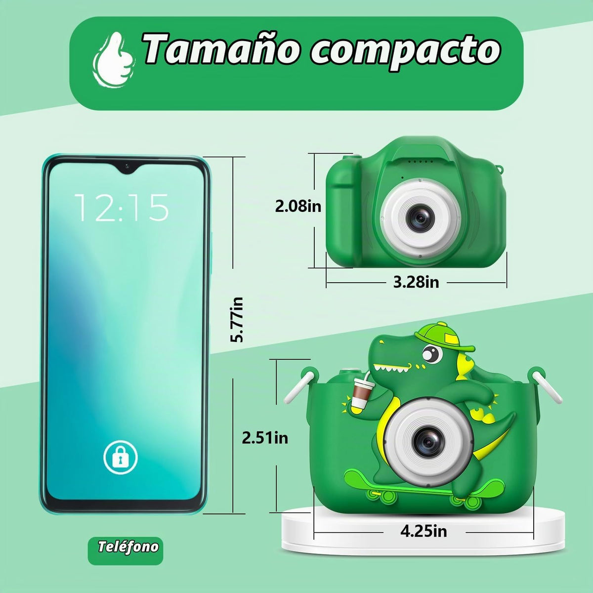 Juguetes de cámara para niños de 3 a 8 años de edad, videocámara digital para niños con cubierta suave de dibujos animados, el mejor regalo de festival de cumpleaños de Navidad para niños