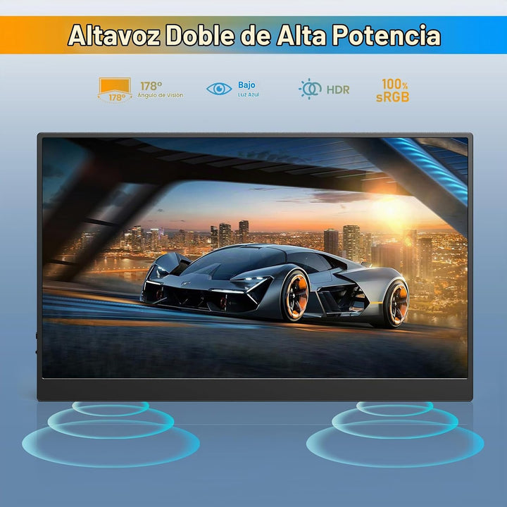 WGK Monitor portátil de borde estrecho de 17.3\u201D 1080P FHD 144H...