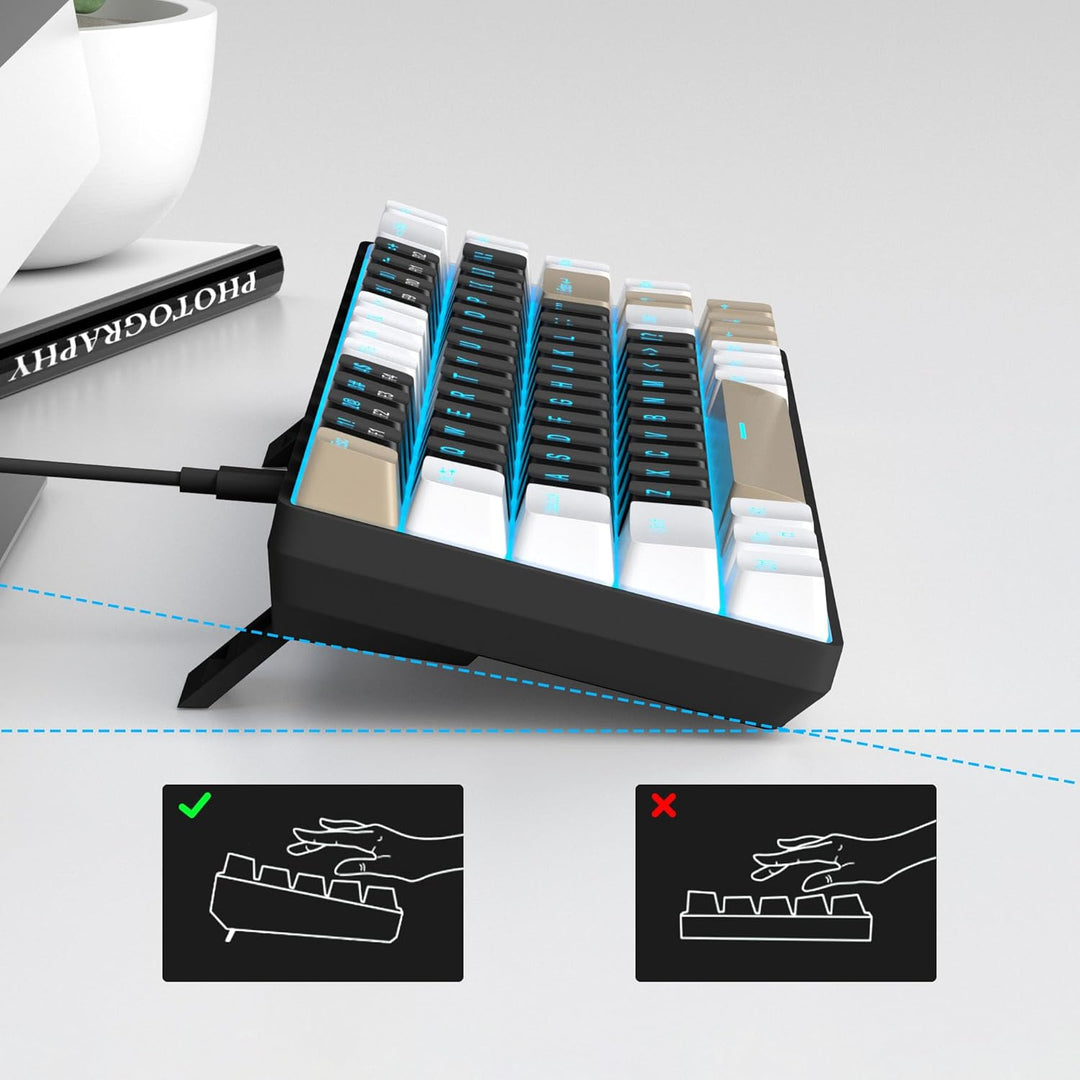 MageGee Teclado mecánico portátil 60% para juegos, MK-Box con retro...