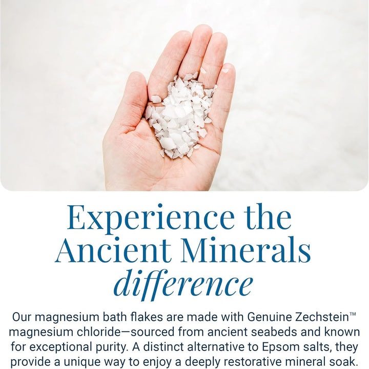 Ancient Minerals copos de baño de magnesio, bolsa de un solo uso.