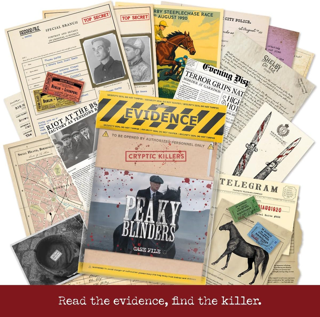 Peaky Blinders - Juego de archivos de casos - Con licencia oficial - Cryptic Killers - Juego de detective misterioso de asesinatos - Juego de mesa de investigación de casos fríos para adultos, citas