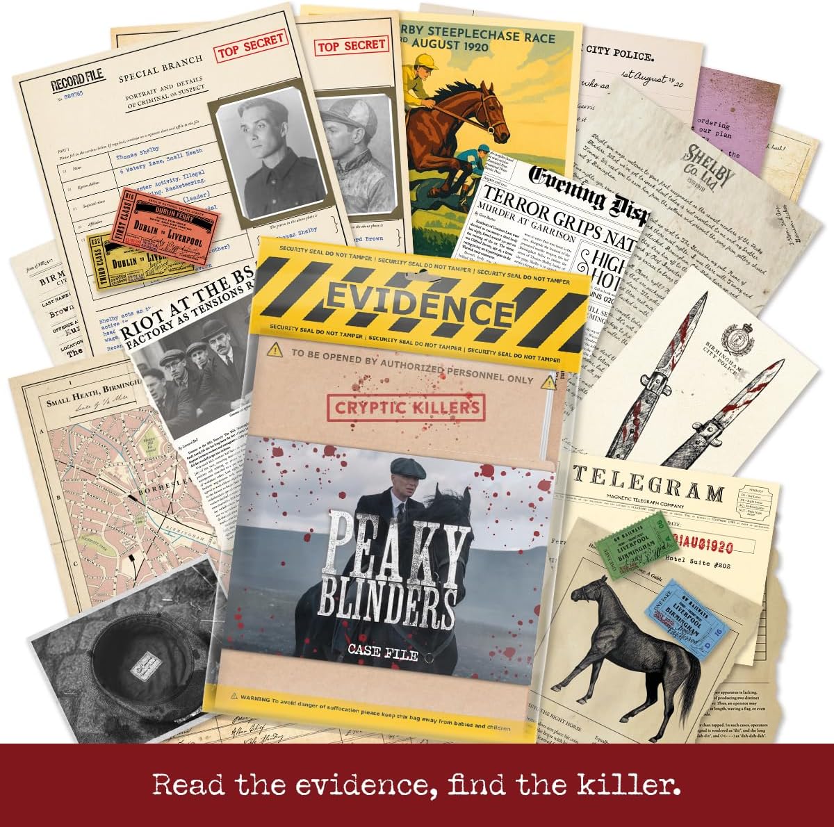 Peaky Blinders - Juego de archivos de casos - Con licencia oficial - Cryptic Killers - Juego de detective misterioso de asesinatos - Juego de mesa de investigación de casos fríos para adultos, citas