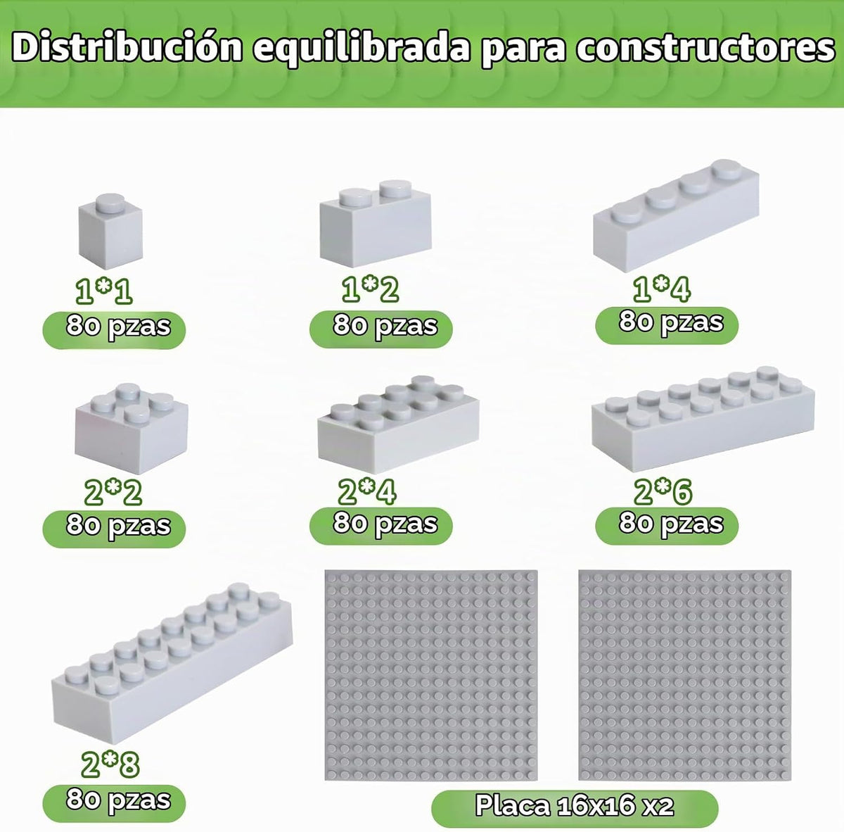 Juego de bloques de construcción clásicos de 560 piezas a granel en 7
