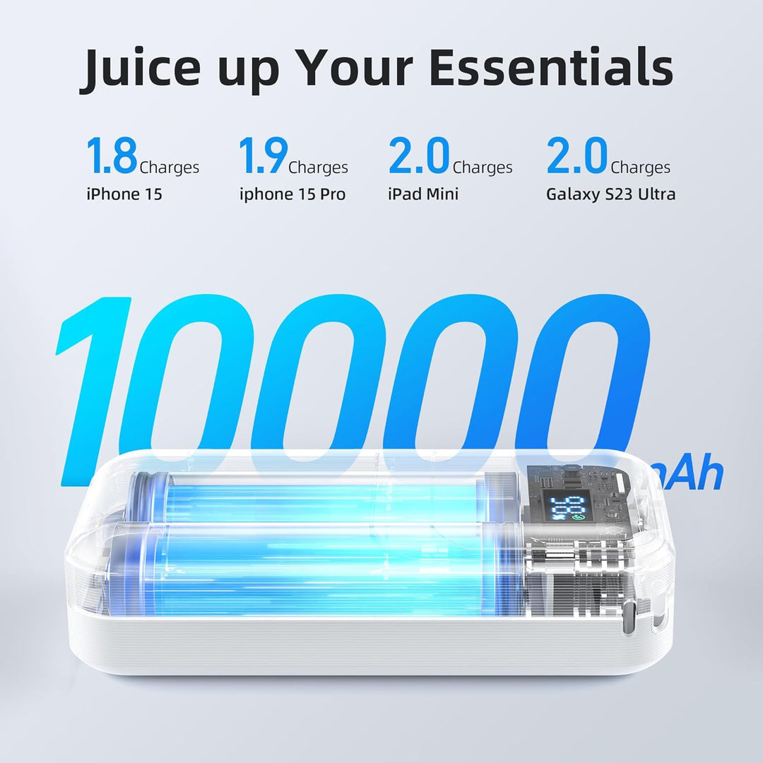 MOKiN - Cargador portátil, 10000 mAh, 30 W, carga rápida, batería d...