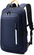 Mochila delgada para laptop para hombre, mochila de viaje de negocios de 15.6 pulgadas con puerto de carga USB, bolsa ligera de computadora de trabajo de 1.5 libras, mochila duradera