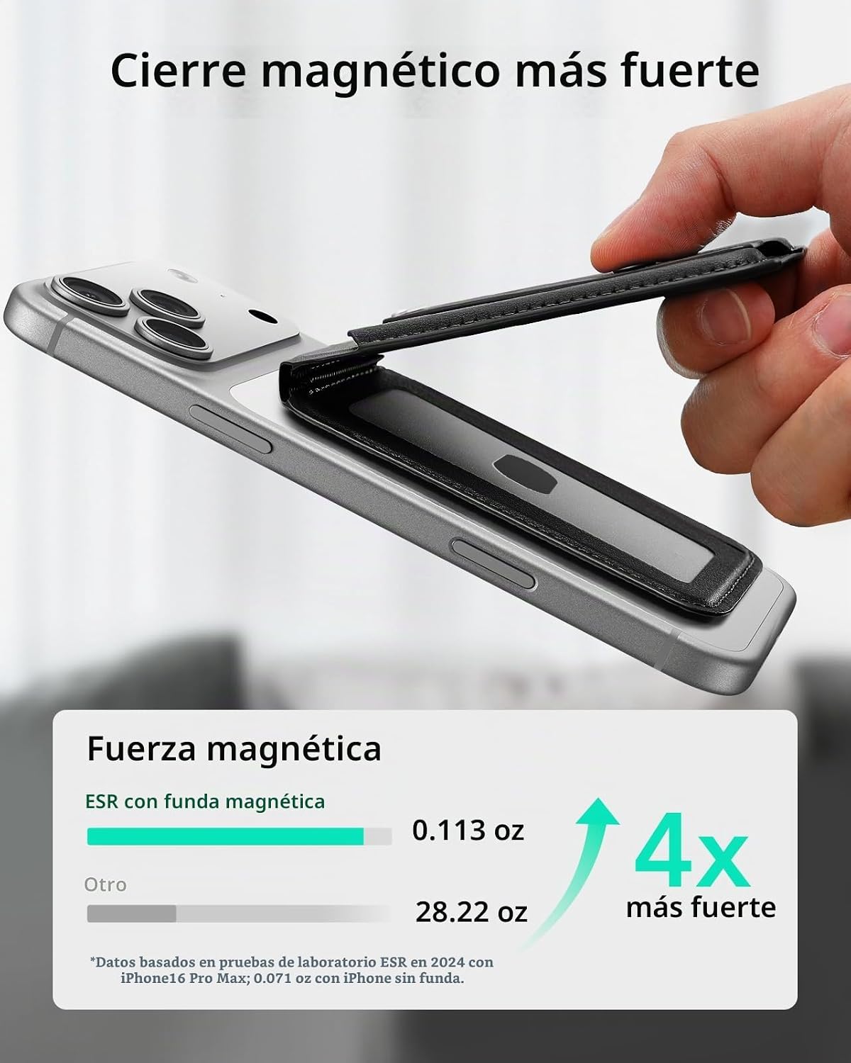 ESR Soporte para cartera MagSafe con agarre, 5 tarjetero, bloqueo RFID