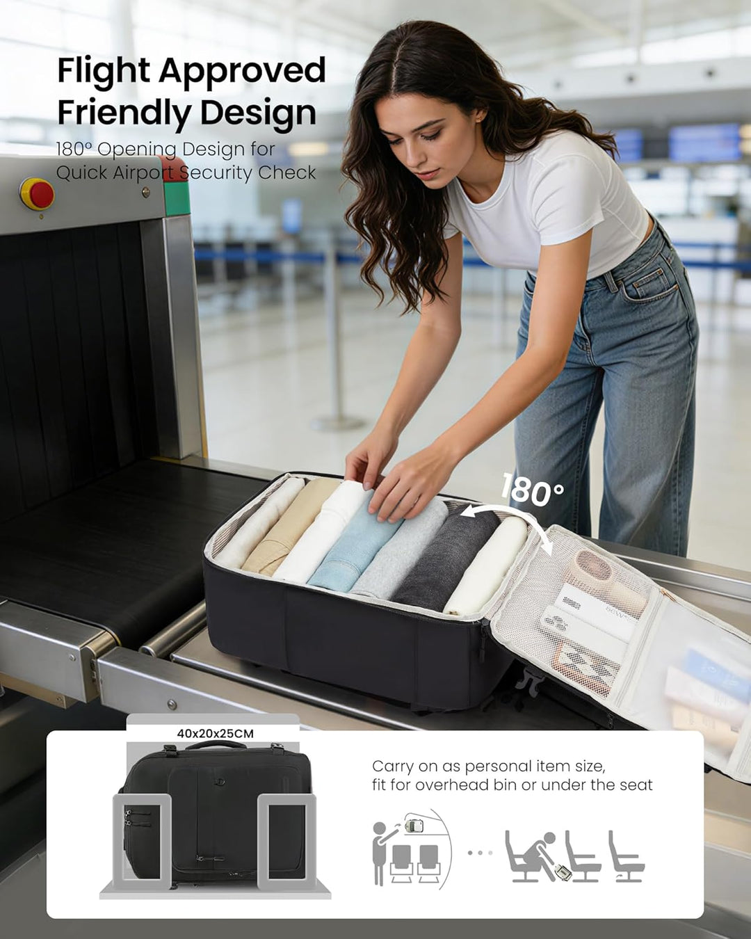 LOVEVOOK Mochila de viaje aprobada por aerolíneas para laptop, 4 un...