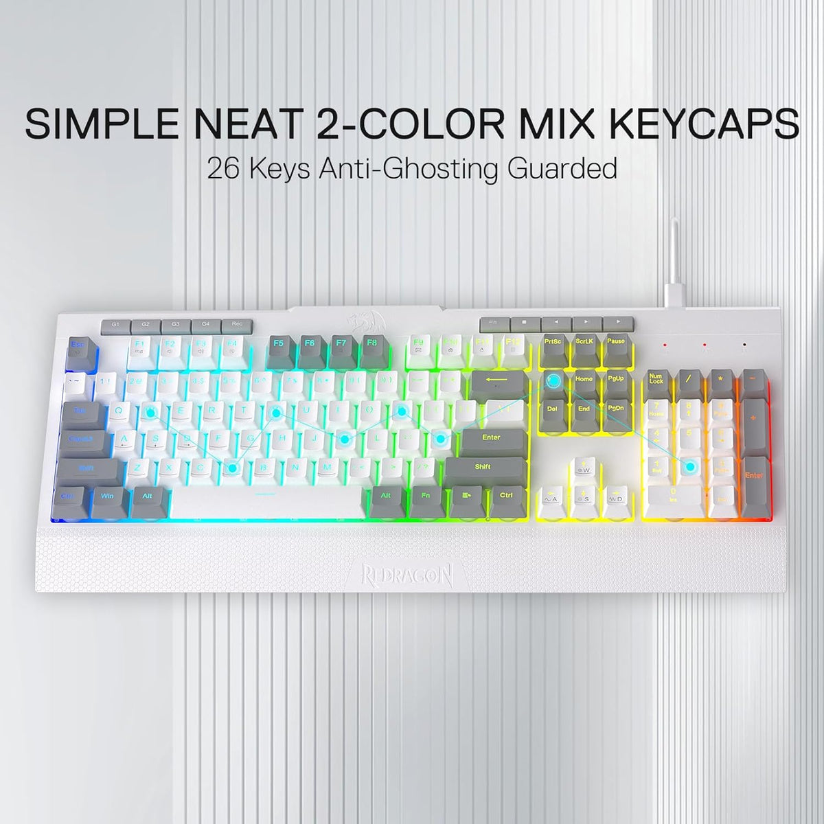 Redragon K525 teclado para juegos con luz posterior RGB, 104 teclas...