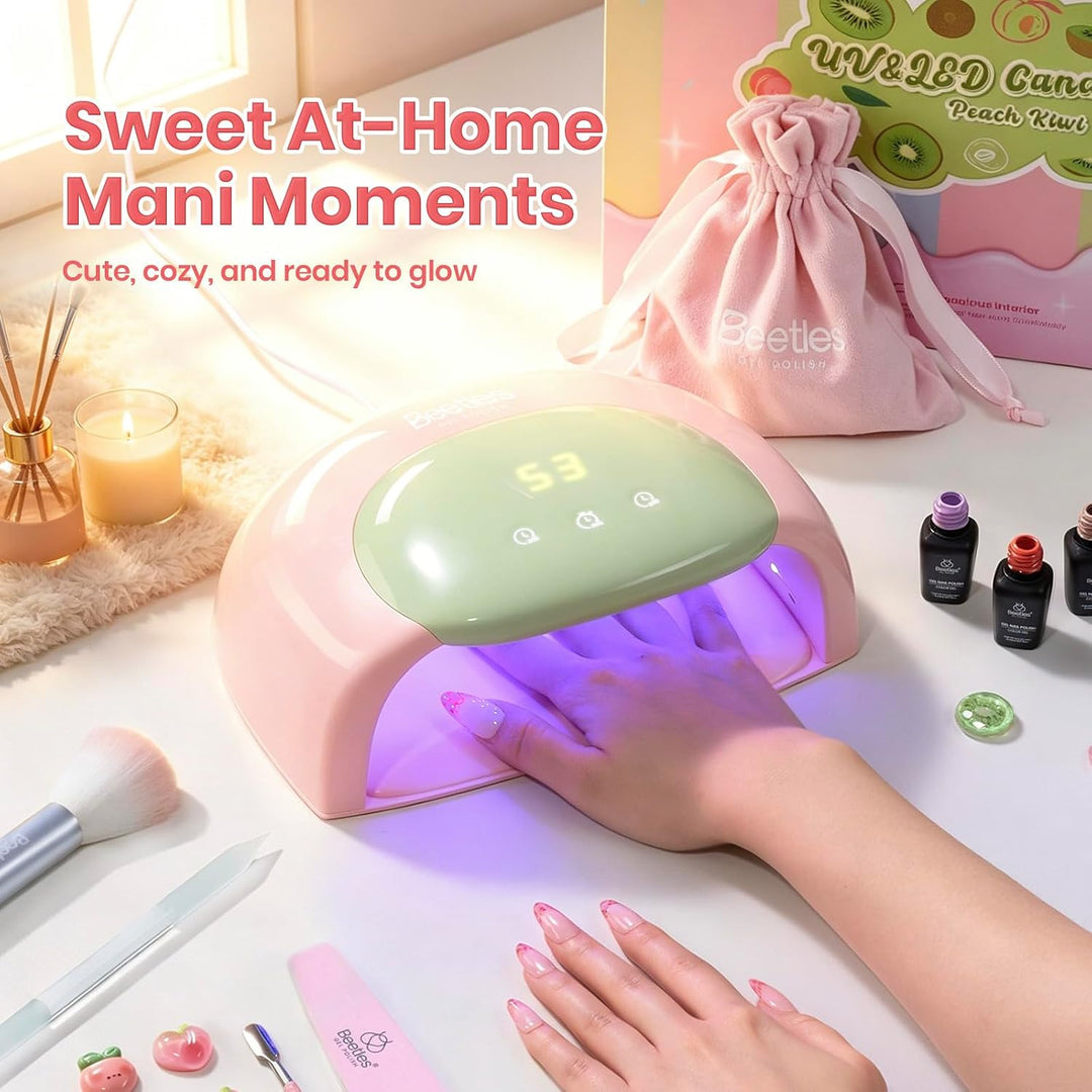 Beetles - Lámpara de uñas UV, luz de uñas de gel rosa caramelo con...