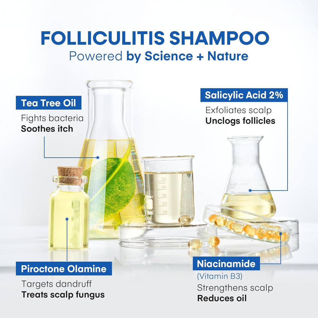 Hermon Kit de tratamiento de foliculitis: combo de champú y jabón p...