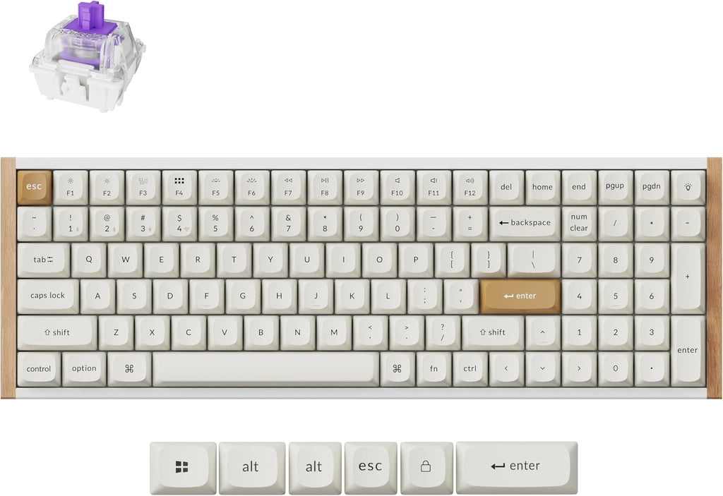 Keychron K4 HE - Teclado inalámbrico de efecto Hall al 96% con almohadilla numérica, interruptores magnéticos de disparo rápido, lanzador QMK, 2.4 GHz/Bluetooth/cableado, Mac y ventanas, marco de