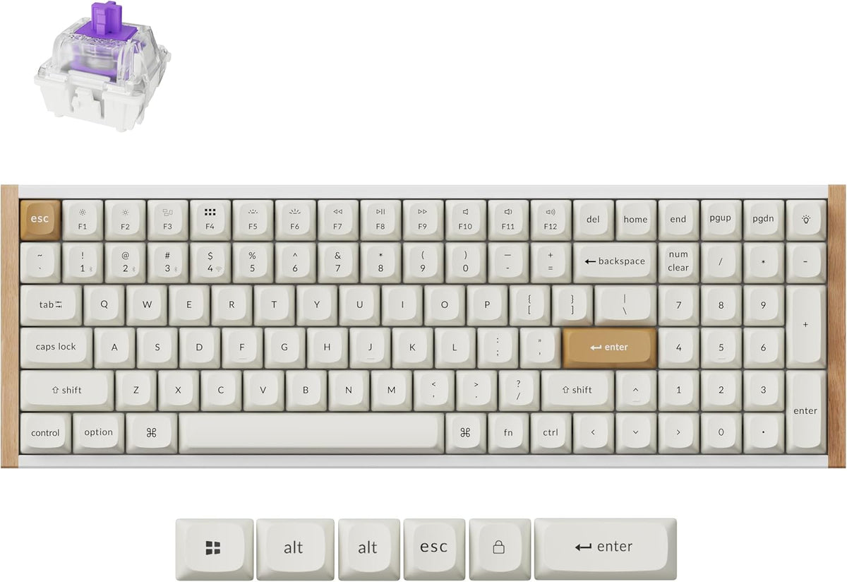 Keychron K4 HE - Teclado inalámbrico de efecto Hall al 96% con almohadilla numérica, interruptores magnéticos de disparo rápido, lanzador QMK, 2.4 GHz/Bluetooth/cableado, Mac y ventanas, marco de