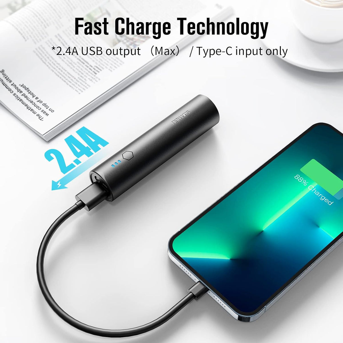 SIXTHGU Cargador portátil, mini banco de energía de 5000 mAh, paque...