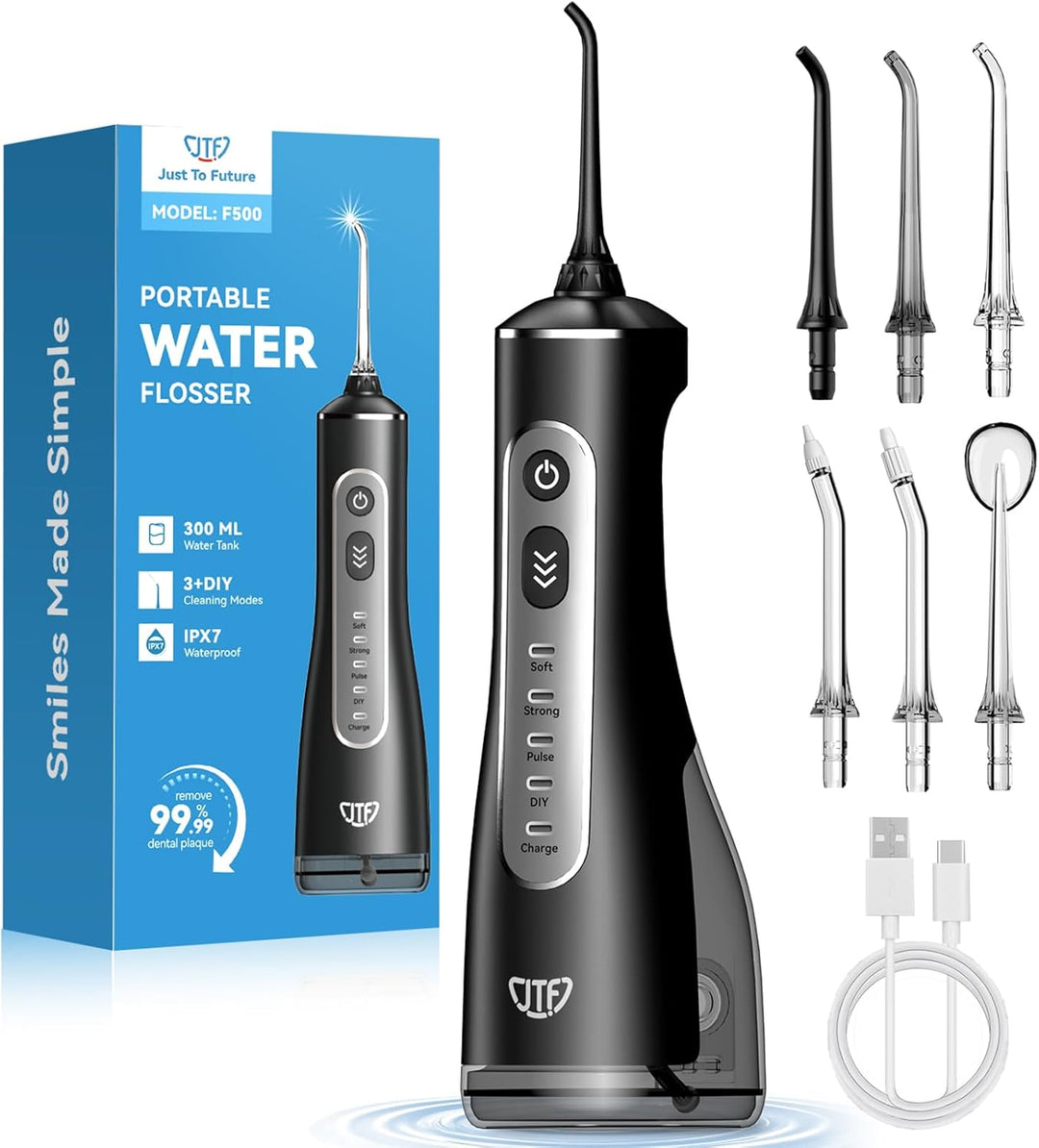 JTF Irrigador bucal portátil para dientes: 3 modos y 10 niveles de...