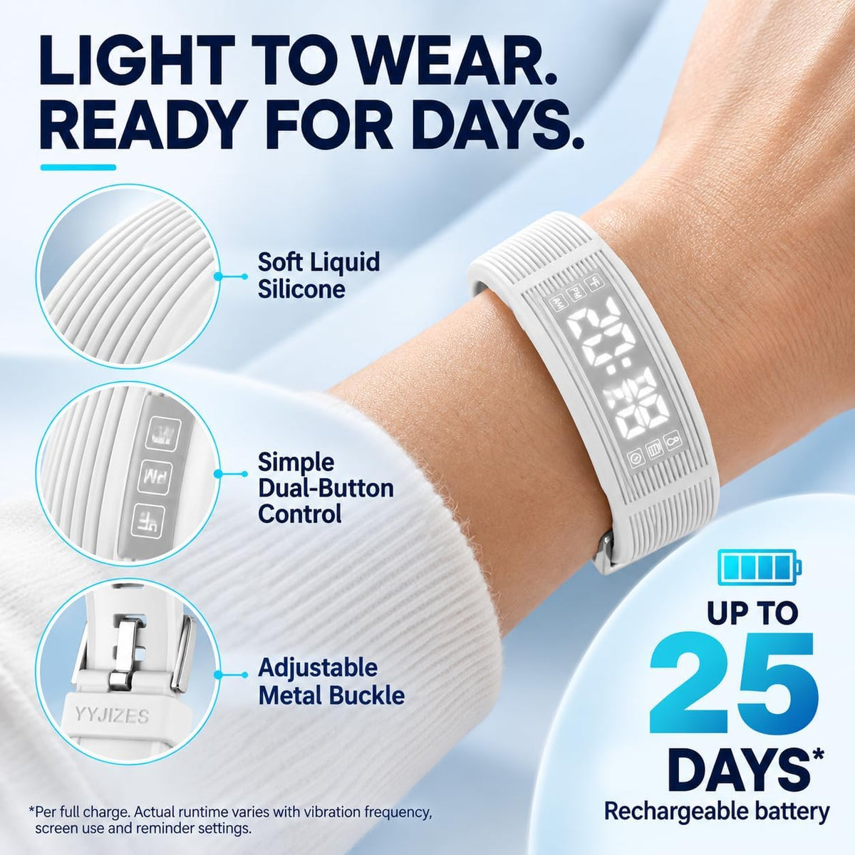 Nueva actualización para 2027 Reloj despertador para personas que duermen pesadas, pulsera vibratoria, pulsera de choque para adolescentes, reloj silencioso para niños, para despertador