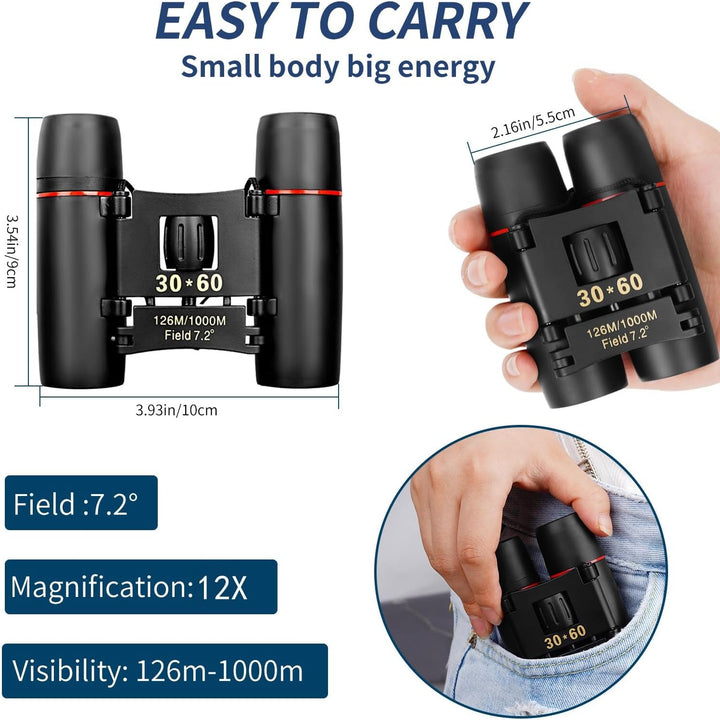 Binoculares compactos para adultos y niños binoculares HD
