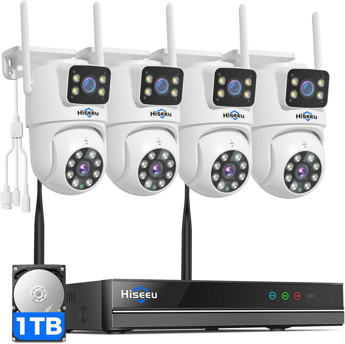 Hiseeu Cámaras de seguridad inalámbricas para exteriores, cámaras
