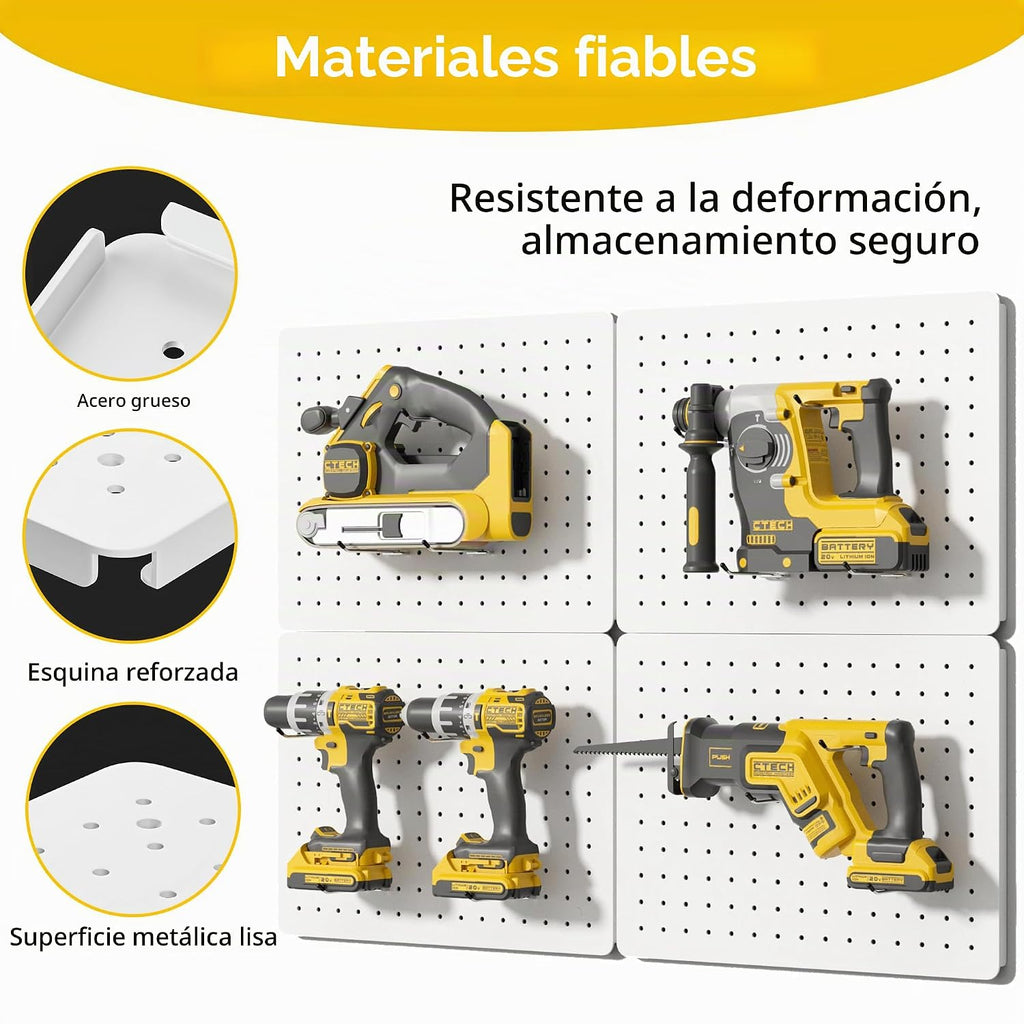 Kit organizador de tablero perforado, paquete de 6 paneles de metal de