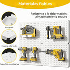 Kit organizador de tablero perforado, paquete de 6 paneles de metal de