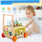 Cubo de actividades de madera 7 en 1, juguete Montessori, juguete educativo multipropósito de aprendizaje para bebé niño pequeño niño de 1+ año, regalo de primer cumpleaños para niño, laberinto de