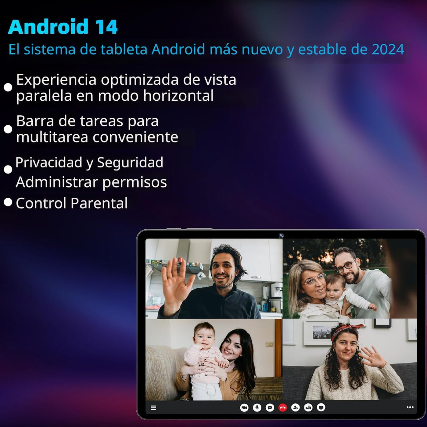 Tablet Android 14, tabletas de 10 pulgadas, CPU Octa Core, 10GB+64G...