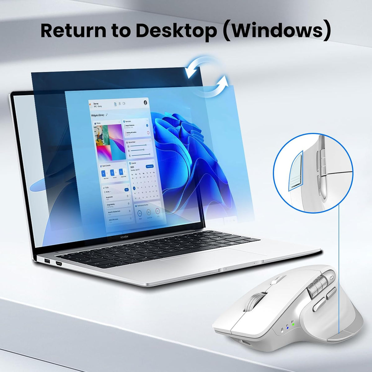CITLLA Ratón Bluetooth inalámbrico, ergonómico recargable silencios...