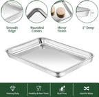 Juego de bandeja para hornear con estante para hornear, 2 sartenes