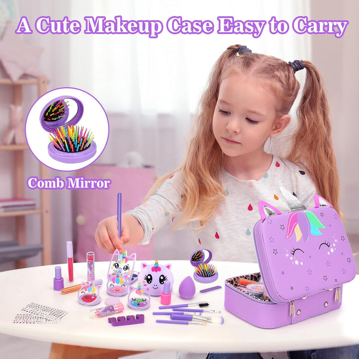 Heaning Maquillaje lavable para niños, juego de maquillaje real par...