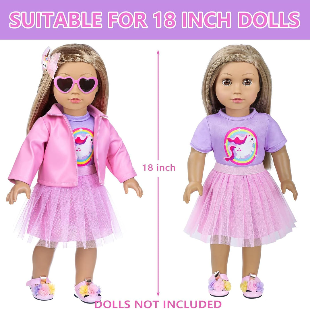 ZNTWEI American Doll - Accesorios de maquillaje y ropa de 18 pulgad...