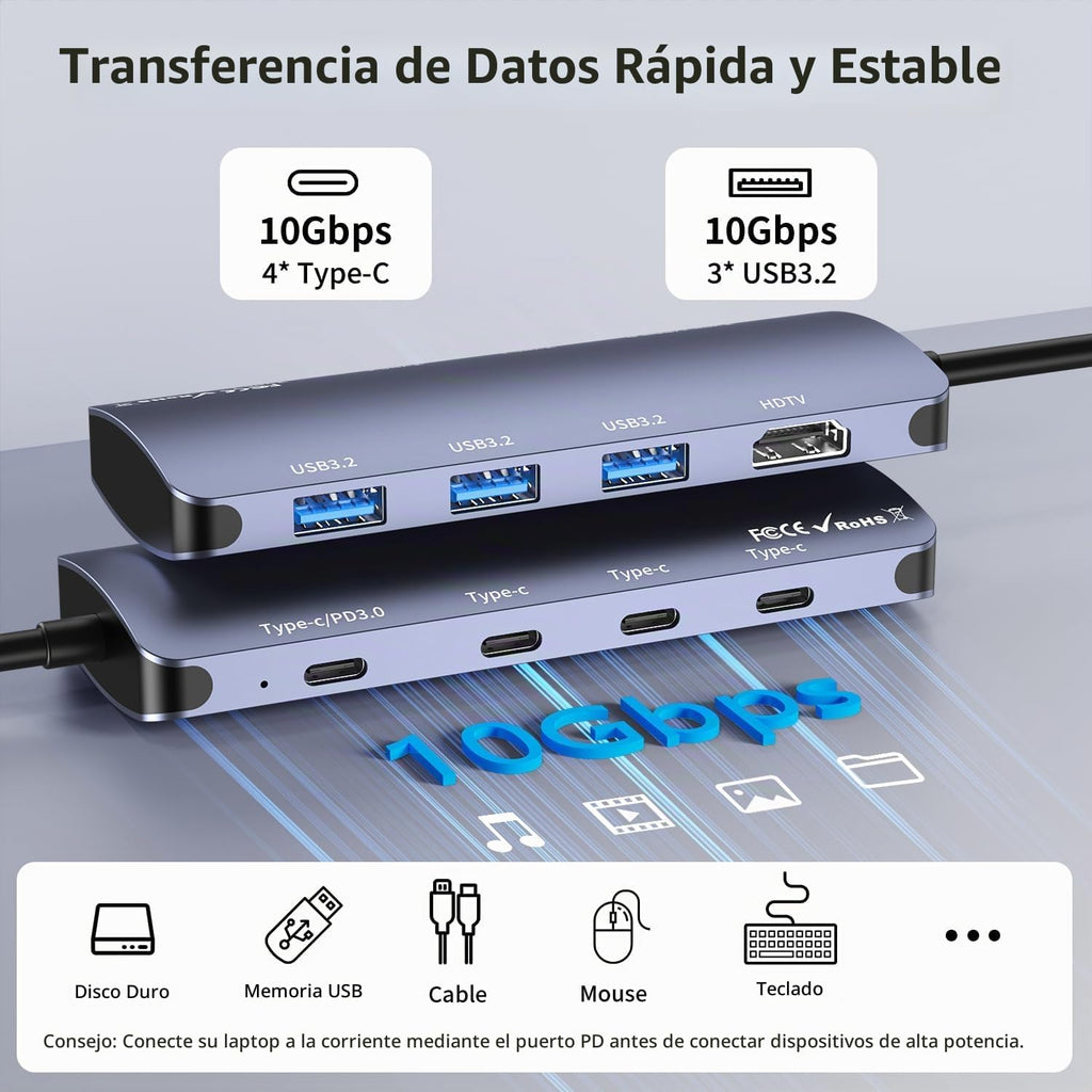 Tioleje, hub USB