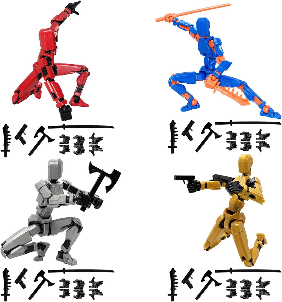 Juego de 4 figuras de acción T13 (ensamblaje completado), muñeco mó...