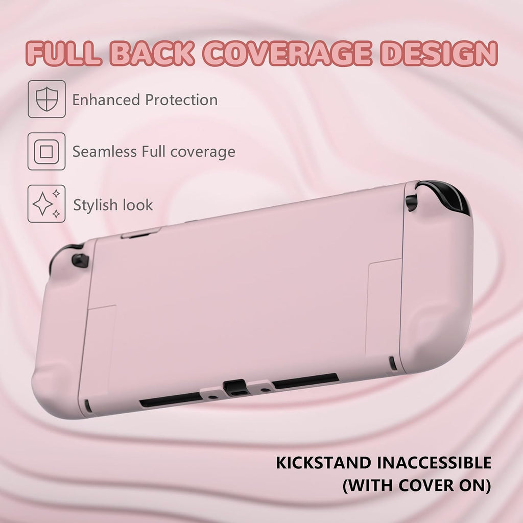 PlayVital Funda Resistente para Nintendo Switch 2 con Soporte Extra y Tapas de Joystick | Diseño Dividido, Cubierta Protectora de Cuerpo Completo, Dockable para Nintendo Switch 2 | Serie de Color Sólido, Cerezos en Flor Rosa