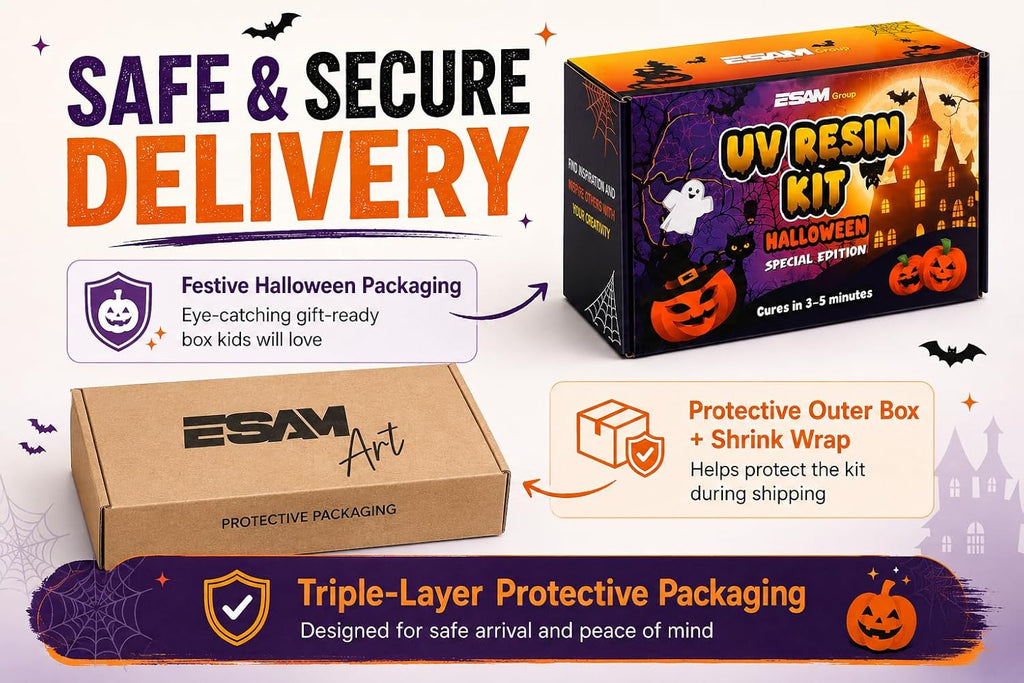 Lámpara ESAM Group Kit de joyería de resina UV de Halloween para niños