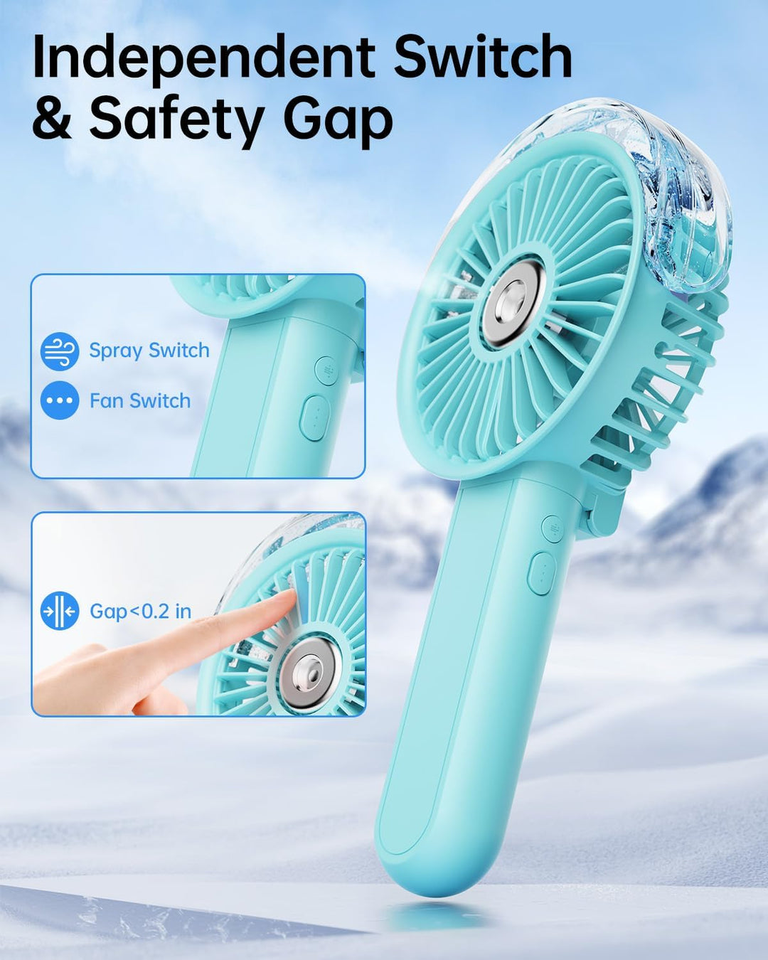 SWEETFULL Ventilador de nebulización portátil, ventilador personal...