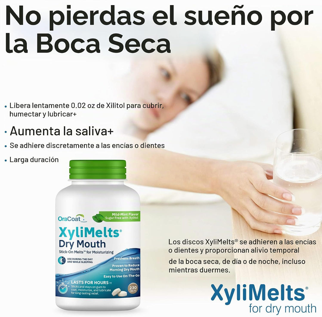Oracoat XyliMelts - Discos hidratantes para la boca seca, sin azúca...