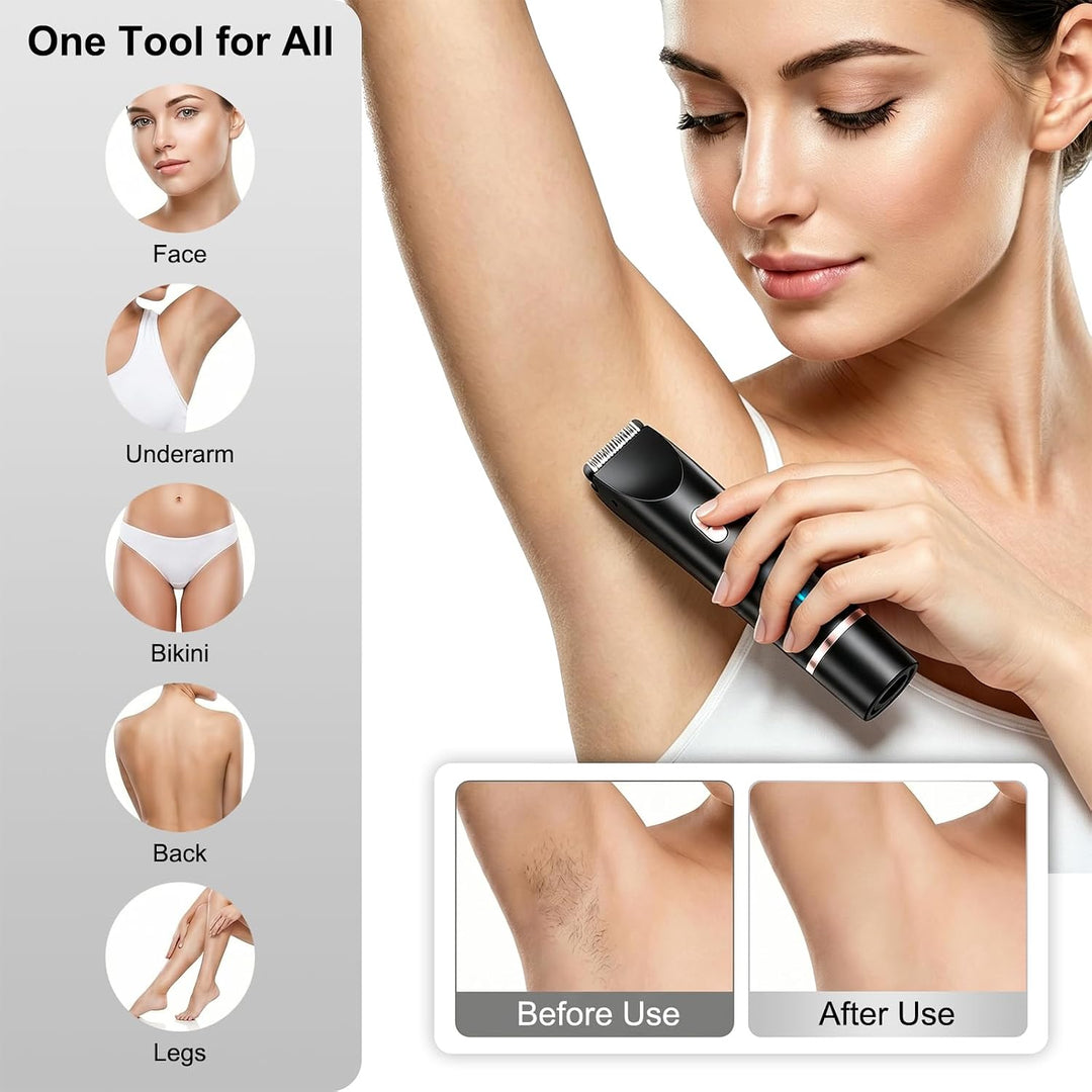 Debark Recortadora de bikini 2 en 1 para mujer, maquinilla de afeit...