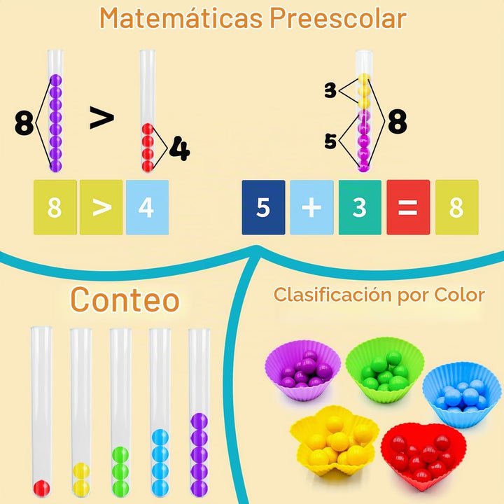 UPDOPEF Juego de juguetes de conteo y clasificación de colores, jug...