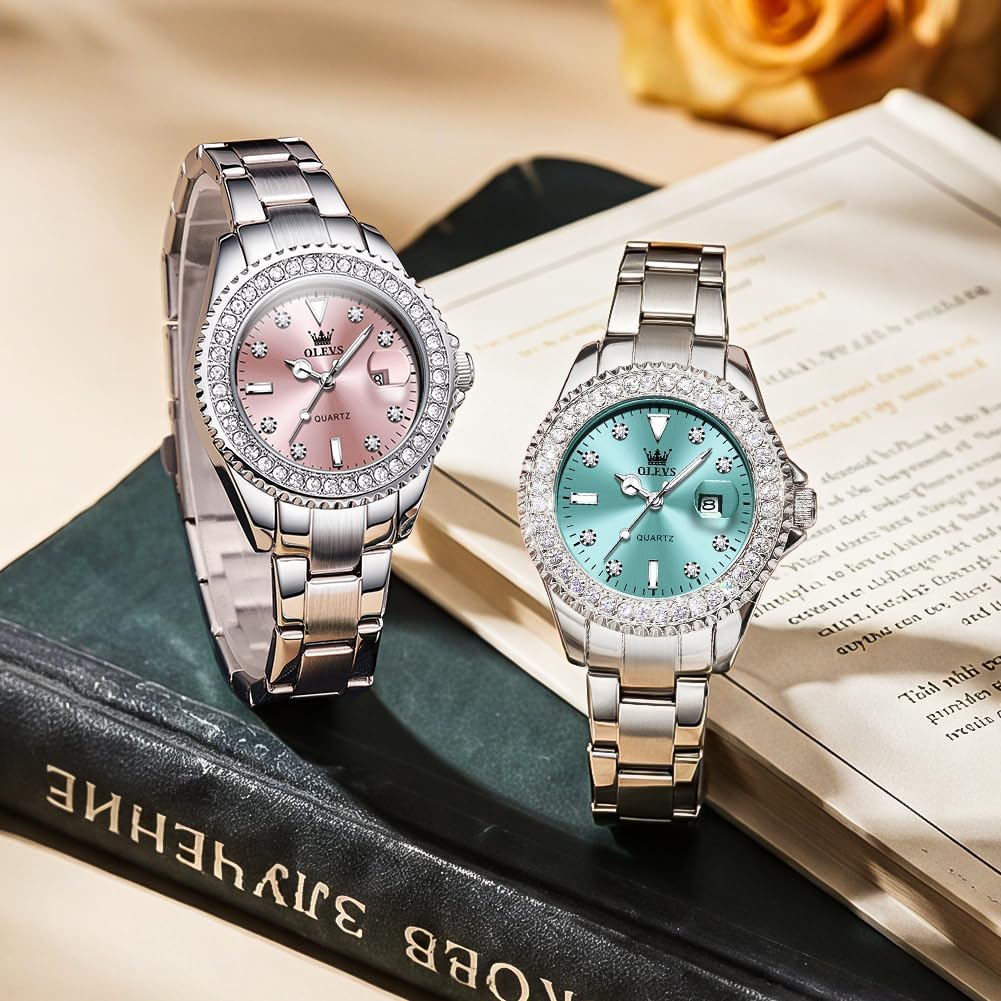 OLEVS Relojes para Mujeres Lujo Diamante con Fecha Analógico Cuartz para Mujer