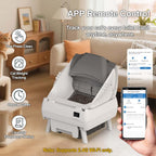Caja de arena automática para gatos, control de aplicación, diseño abierto, monitor de salud inteligente, adecuado para gatos medianos y gatitos, seguridad antipellizcos, funcionamiento