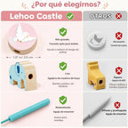 Lehoo Castle Juguete de madera rosa del arca de Noé para niña de 1 año