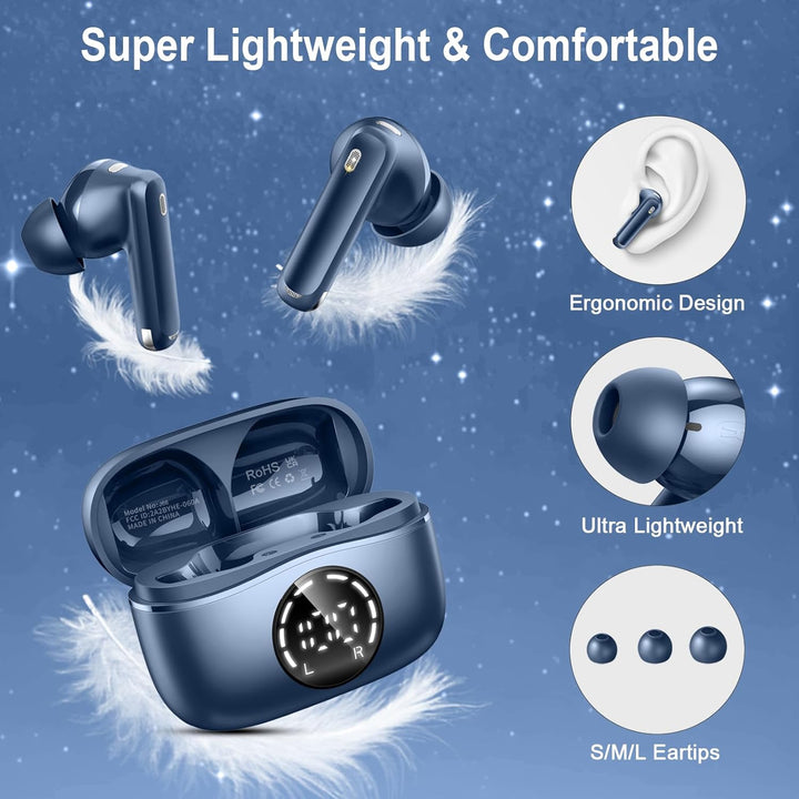 Auriculares Bluetooth 5.4, auriculares inalámbricos 2026 Bass-3.0 3...