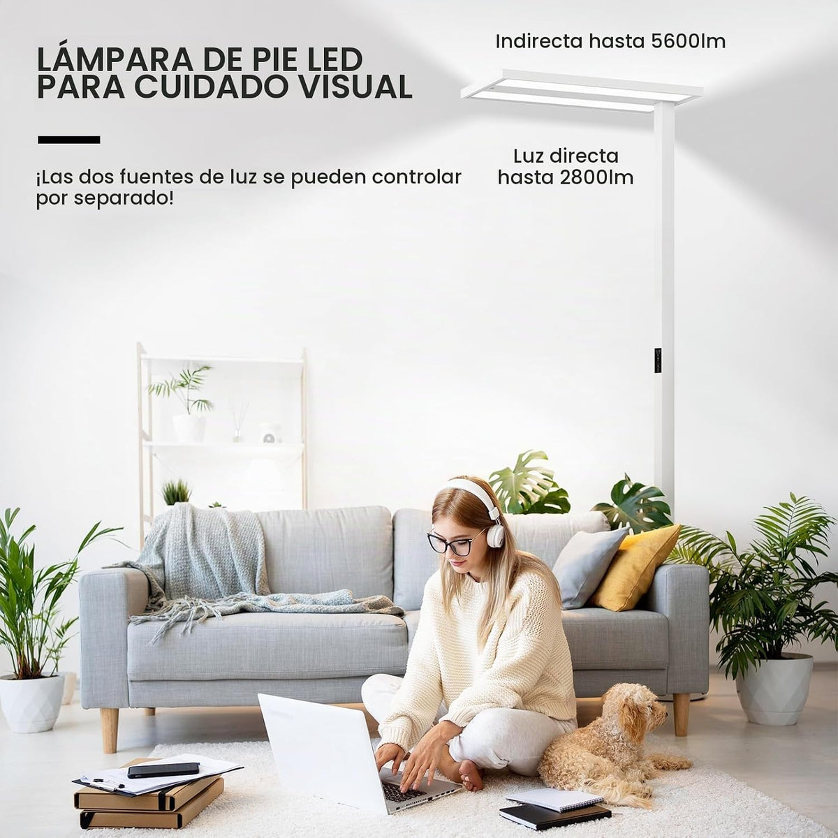 Lámpara 76" lámpara de pie del sensor de movimiento, lámpara derecha