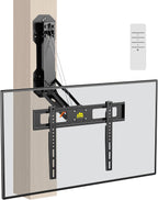 FORGING MOUNT Soporte de TV motorizado para chimenea con control remoto, soporte de TV de movimiento completo eléctrico para pantallas planas/curvas de 32″-85″, hasta 88 lbs, soporte para voltear y bajar para techo plano, VESA máximo 600x400 mm
