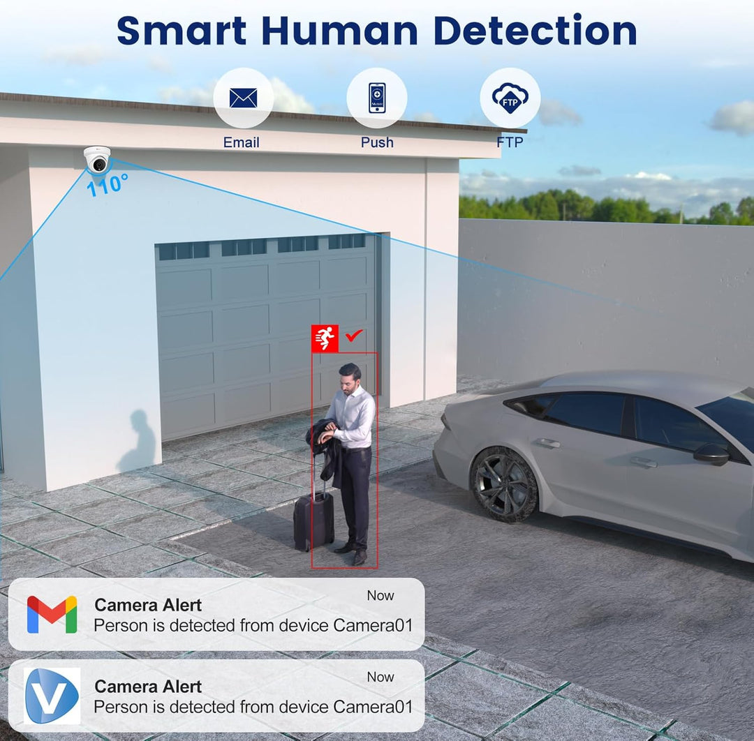 Anpviz Cámara IP PoE de 5 MP para exteriores, cámara de seguridad d...