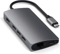 Satechi, Label-Gray, hub USB 4 de 3 puertos, alimentado